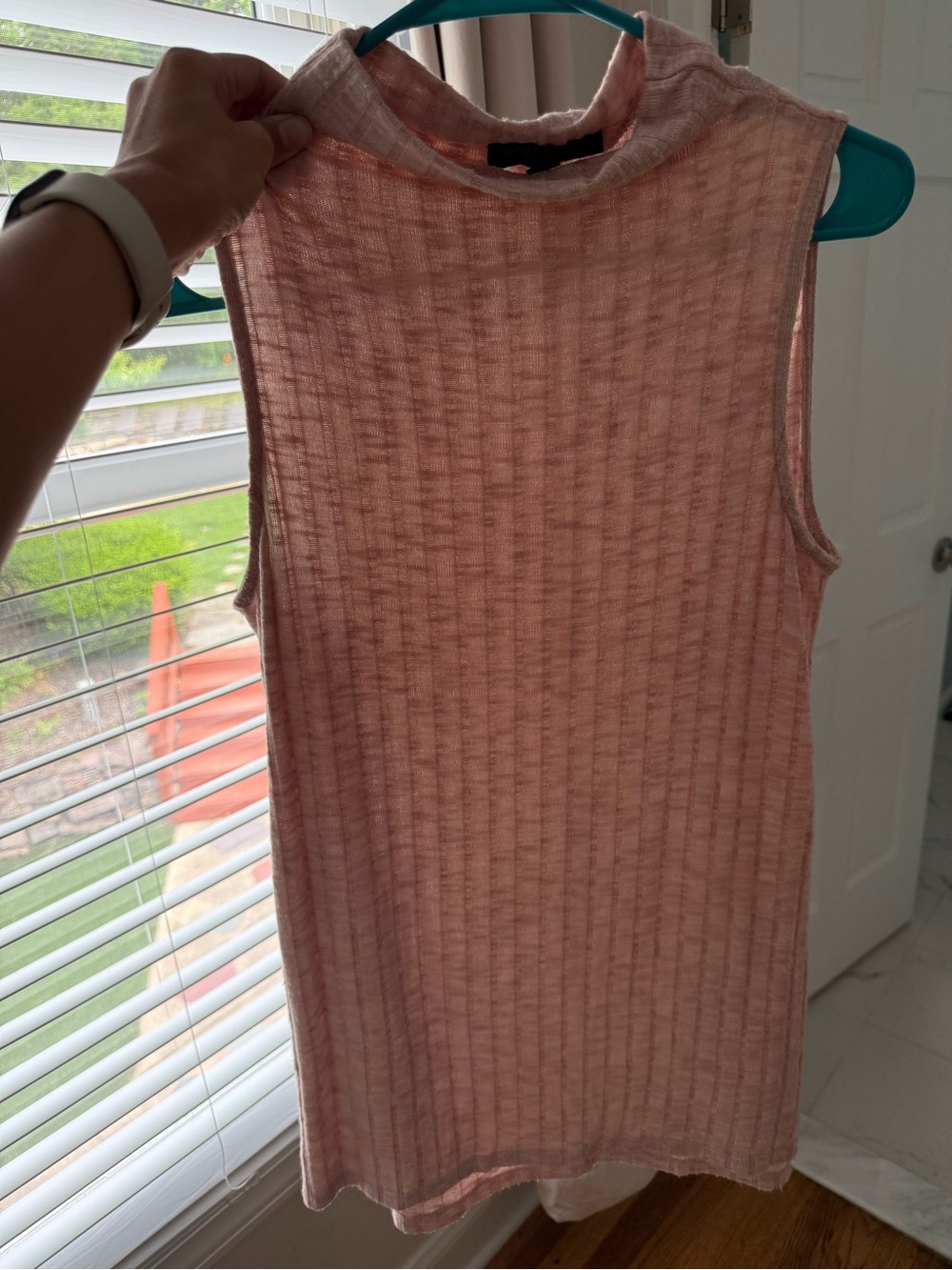 Pink Mock Neck Shell Top